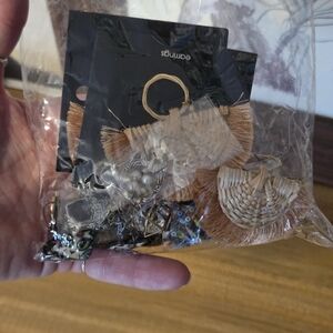 Bag Full Of Earrings Some Damaged & Beads Random Things For Crafts